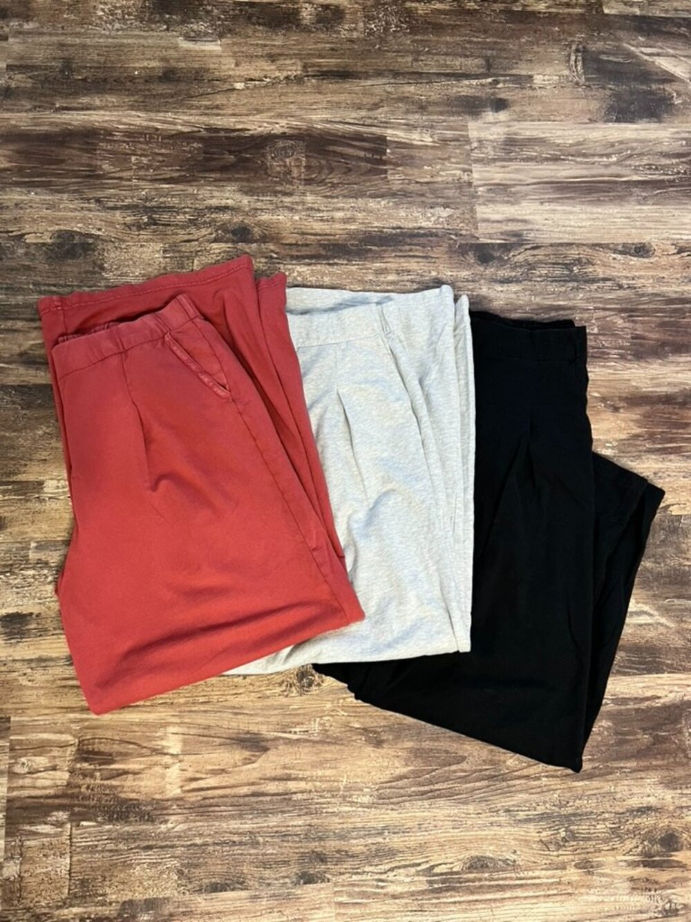 Aerie New Heights Fleece Trouser Bundle Size Large Black Gray Burgundy Lot of 3